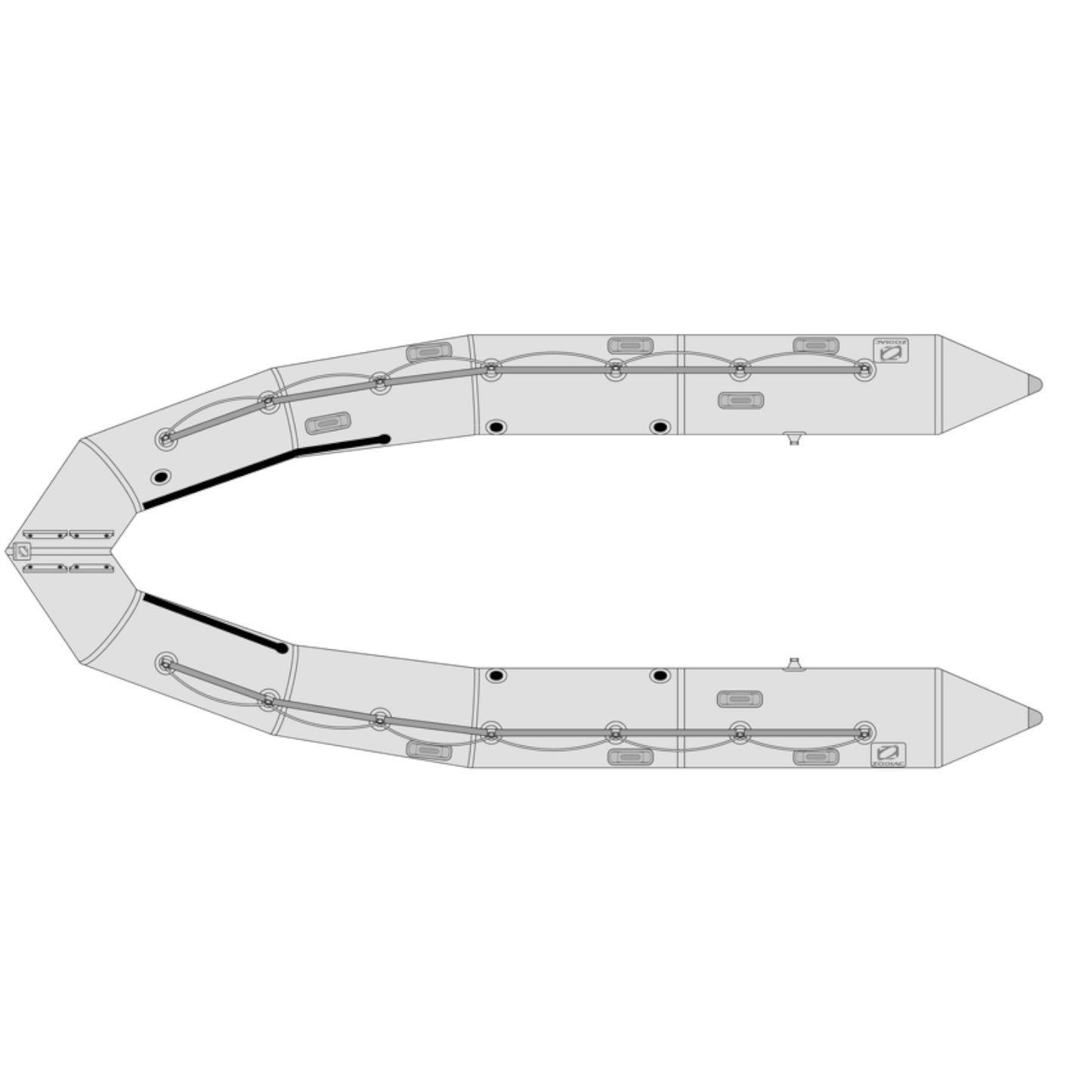 Zodiac tube Yachtline 600 RL/CLUB pvc fabric