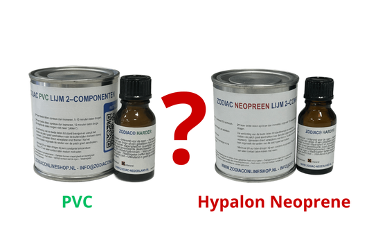 PVC vs Hypalon Neopreen lijm vergelijking voor rubberboot reparatie