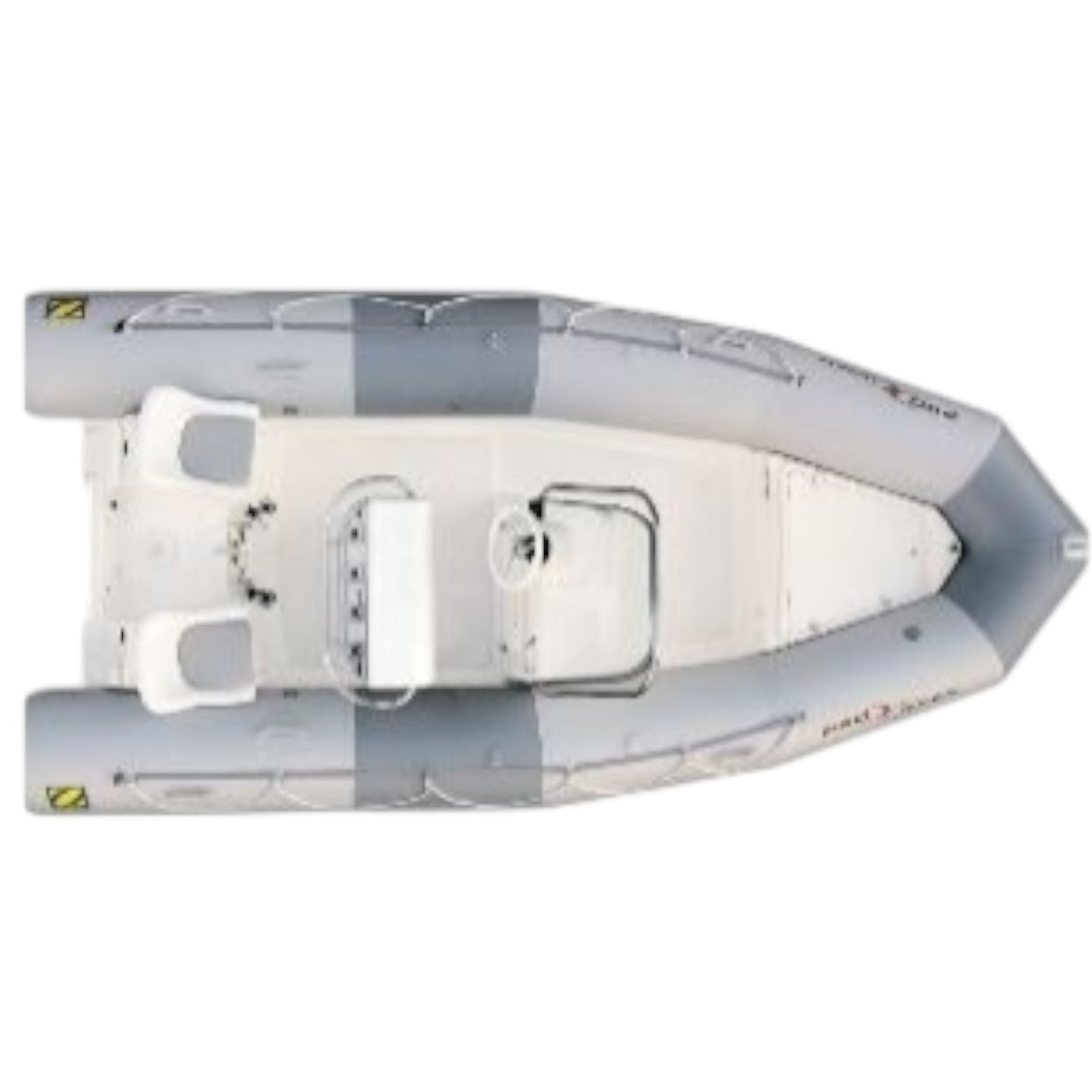 Tube Zodiac Pro Open 550 uitgevoerd in lichtgrijs en grijs hypalon neopreen materiaal