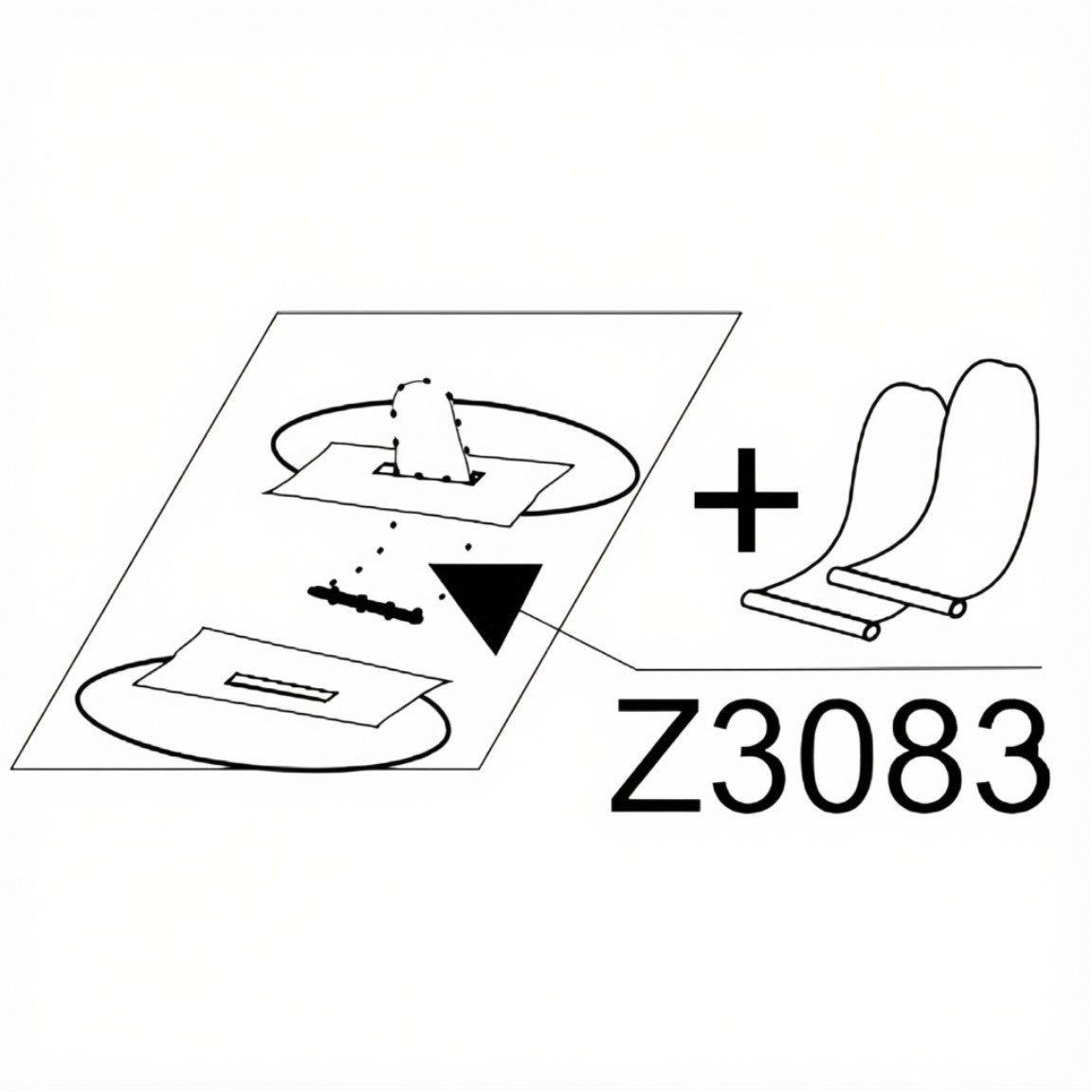 Zodiac Online Shop technische tekening van de Z3083 bevestigingsset voor de zitplank van oudere Zodiac Cadet modellen