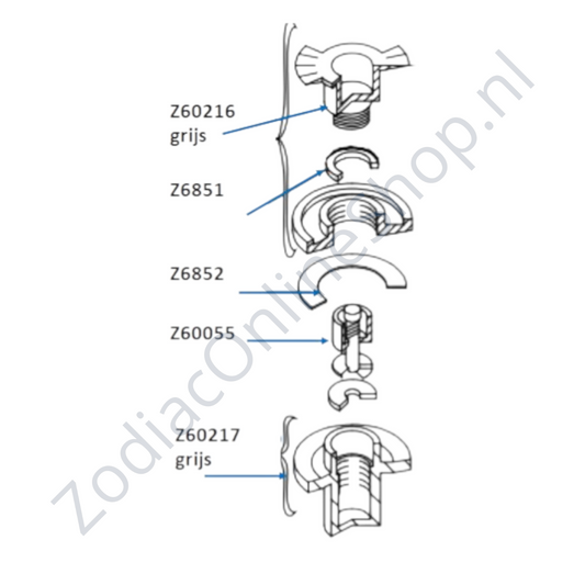 Z6852 - ventielpakking - zwart