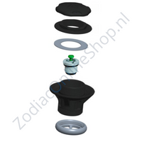 Ventieloverzicht van de nieuwe Zodiac ventielen - half verzonken - zwart